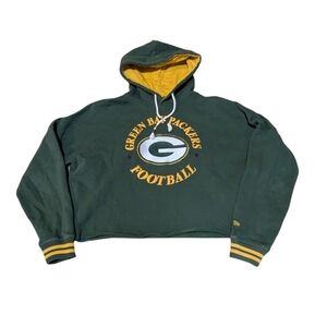 Green Bay Packers Hoodie New Era NFL Team Apparel Medium Cropped